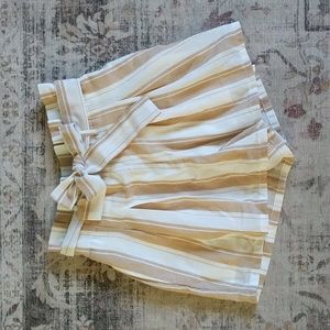 Beige & White Shorts